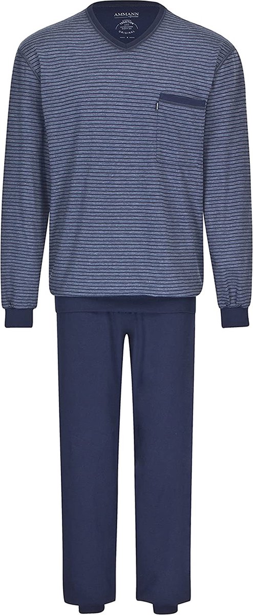 Ammann Schlafanzug Jeans Ringel SA lang V