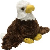 Pluche bruin/witte Amerikaanse zeearend knuffel 18 cm - Amerikaanse zeeardenden roof vogel knuffels - Speelgoed voor kinderen