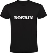 Boerin | Kinder T-shirt 140 | Zwart | Boer | Boerderij | Voeding | Akker | Vee