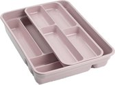 Bestekbak/bestekhouder roze 40 x 30 x 7 cm - 2 lagen - Keuken opberg accessoires