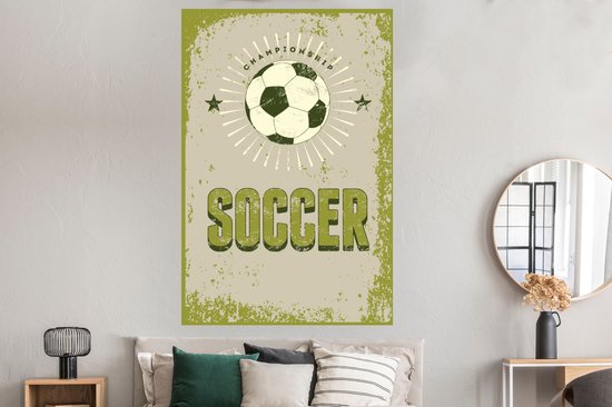 Poster Quotes - Soccer - Championship - Voetbal - Vintage - Sport - 120x180 cm XXL - Vaderdag cadeau - Geschenk - Cadeautje voor hem - Tip - Mannen