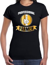 Professional farmer / professionele boerin - t-shirt zwart dames - Cadeau verjaardag shirt - kado voor boerinnen XS