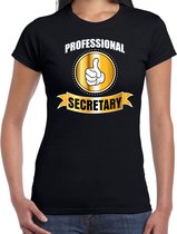 Professional secretary / professionele secretaresse - t-shirt zwart dames - Cadeau verjaardag shirt - kado voor secretaresses L