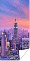 Poster - New York - Skyline - Zonsondergang - Architectuur - Muurposter - Wanddecoratie woonkamer - Fotoposter - Muurposters slaapkamer - 60x120 cm - Kamer decoratie - Muurdecoratie
