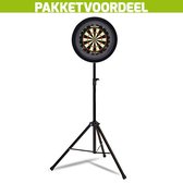 Mobiele Dartbaan VoordeelPakket + Winmau Blade 6 + Dartbordverlichting Basic (Zwart)