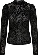 Only T-shirt Onllinna L/s Puff Top Box Jrs 15246090 Black/leo Dames Maat - S