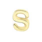 Gerecycled stalen goldplated charm letter - s