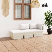 Decoways - 3-delige Loungeset met kussens pallet vurenhout