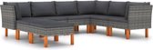 Decoways - 8-delige Loungeset met kussens poly rattan grijs