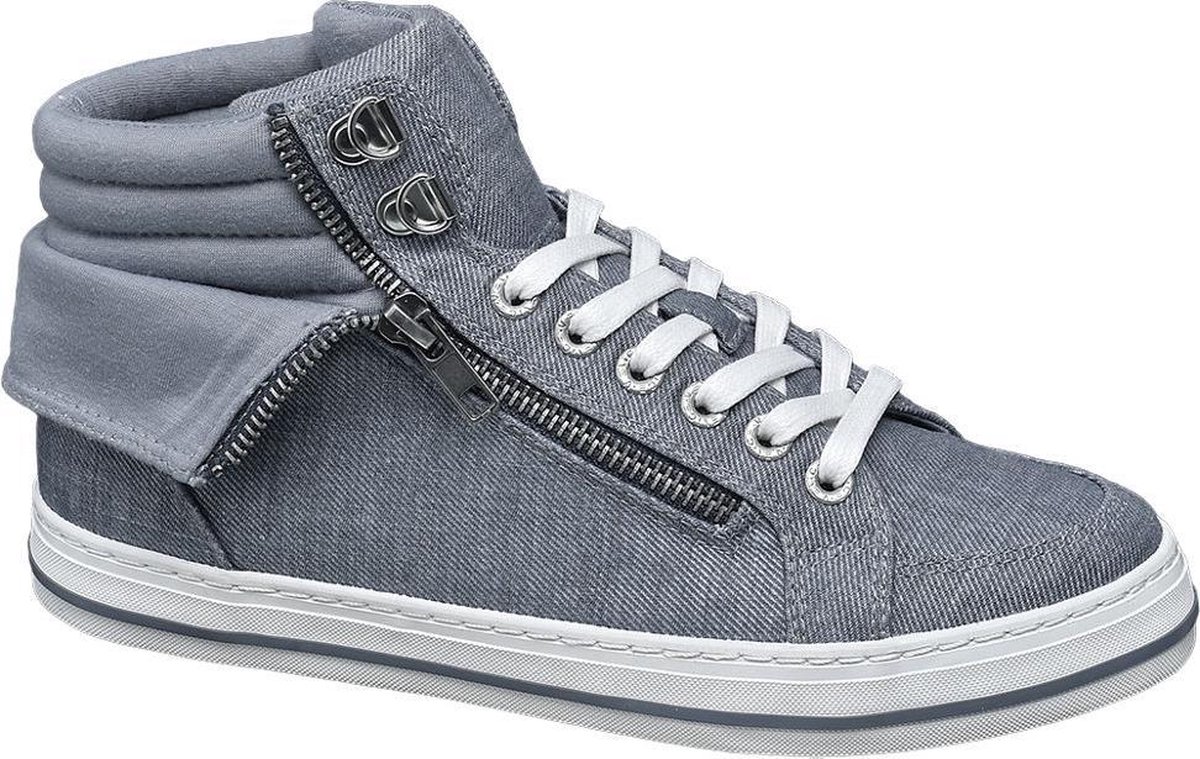 Venice Dames Grijze halfhoge sneaker sierrits Maat 37 bol