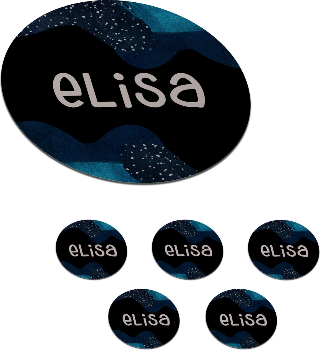 Onderzetters voor glazen - Rond - Elisa - Pastel - Meisje - 10x10 cm - Glasonderzetters - 6 stuks