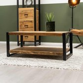 HUUS Salontafel Britt - Mangohout salontafel voor binnen - 2 planken: 110x60x45  - Eenvoudig te monteren