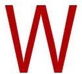 Mini letter W, rood wit 14 x 19 mm - 54/vel
