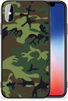 Smartphonehoesje Geschikt voor iPhoneX | Xs GSM Hoesje met Zwarte rand Camouflage