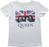Queen Kinder Tshirt -Kids tm 12 jaar- Vintage Union Jack Wit