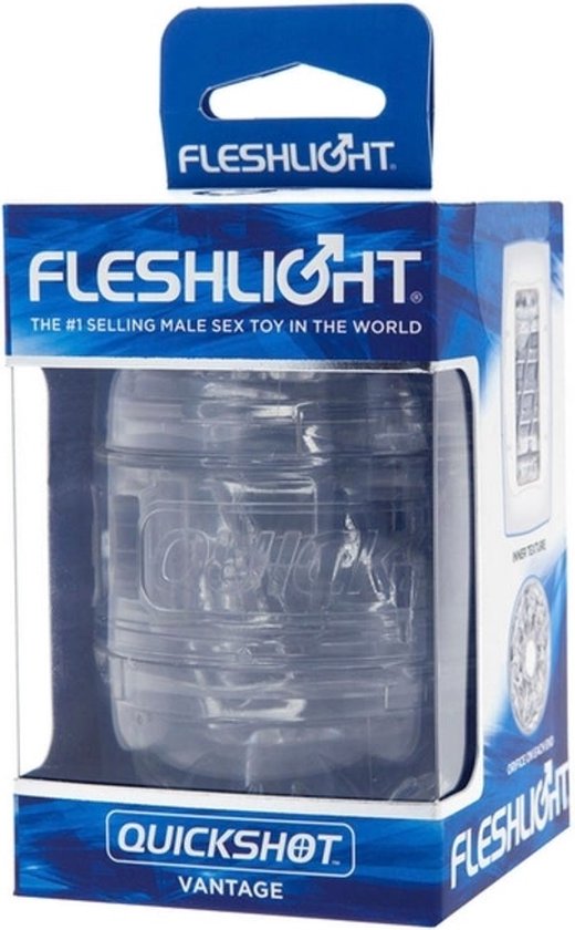 Fleshlight Quickshot Vantage - compacte SuperSkin masturbator, seksspeeltje, uiterst realistisch, transparant - Fleshlight
