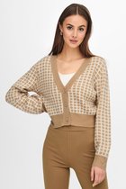 Jacqueline de Yong Vest Jdymoss L/s Jacqaurd Button Cardigan Knt 15253023 Nomad/w Cloud Da Dames Maat - XL