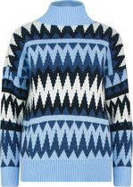 Chevron Col Trui Blauw