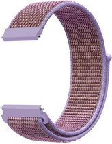 Strap-it Nylon horlogeband 22mm - universeel - lila