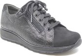 Durea 6254 zwart veterschoen dames met rits