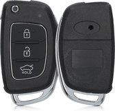 kwmobile autosleutelcover voor Hyundai 3-knops inklapbare autosleutel - vervangende sleutelbehuizing - zonder transponder - zwart