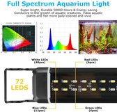Aquarium licht met timer model IPL-50 - 48 Leds geschikt voor zoet- en zout-water - 45-63 cm breedte - Volledig spectrum rood groen wit blauw licht - Dimmer ingebouwd - 10 helderhe