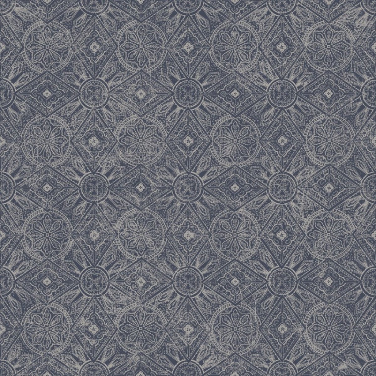 Behang met metallic cirkels en ruiten - Behang - Muurdecoratie - Wallpaper - Vliesbehang - Bazaar - 0,53 x 10 M.
