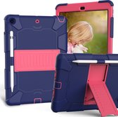 Apple iPad 7 10.2 (2019) Hoes - Mobigear - Shockproof Serie - Hard Kunststof Backcover - Blauw / Roze - Hoes Geschikt Voor Apple iPad 7 10.2 (2019)