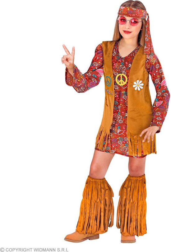heldin Afleiden Uitdrukkelijk Widmann - Hippie Kostuum - Vredeskind Hippe Hanna - Meisje - rood,bruin -  Maat 116 -... | bol.com