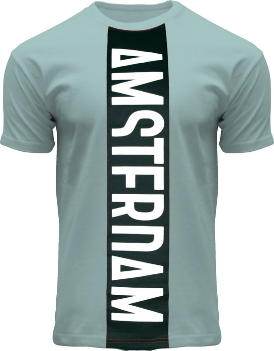 Fox Originals Vertical Amsterdam T-shirt Heren & Dames Katoen Green Groen Maat XS