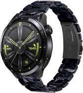 Resin bandje geschikt voor Huawei Watch GT 2 / GT 3 / GT 3 Pro 46mm / GT 2 Pro / GT Runner / Watch 3 / Watch 3 Pro - zwart mix