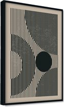 Akoestische panelen - Geluidsisolatie - Akoestische wandpanelen - Akoestisch schilderij AcousticPro® - paneel met grafisch element - Design 23 - basic - 100x70 - zwart- Wanddecorat