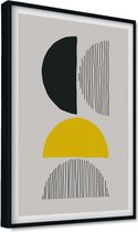Akoestische panelen - Geluidsisolatie - Akoestische wandpanelen - Akoestisch schilderij AcousticPro® - paneel in moderne hipster stijl - Design 63 - Basic - 60X90 - Wit- Wanddecora