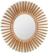 Kave Home -  Ena ronde spiegel massief teakhout Ø 79 cm