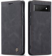 CaseMe - Hoesje geschikt voor Google Pixel 6 - Wallet Book Case - Magneetsluiting - Zwart