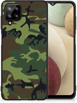 Smartphonehoesje Geschikt voor Samsung Galaxy A12 GSM Hoesje met Zwarte rand Camouflage