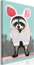 Schilderij - Raccoon or Hare? (1 Part) Vertical.