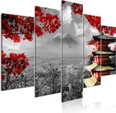 Schilderij - Japanese Adventure (5 Parts) Wide.
