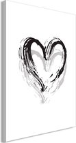 Schilderij - Brush Heart (1 Part) Vertical.