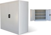 Decoways - Kantoorkast met 2 deuren 90 cm staal grijs