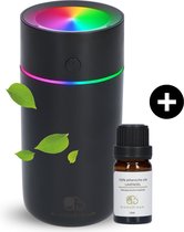 Aroma Dream Diffuser Luchtbevochtiger Zwart 320ML incl. Lavendel Olie en E-book Aromatherapie - Humidifier geschikt voor Etherische en Essentiële Olie - Valentijn Cadeautje - Verne