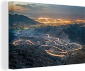 Canvas Schilderij Panorama foto genomen vanuit Coachella Valley van Palm Springs - 120x80 cm - Wanddecoratie