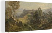 Canvas Schilderij Serpentara bei Olevano - schilderij van Paul Weber - 80x40 cm - Wanddecoratie