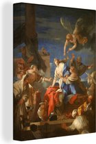 Canvas Schilderij La mort de Didon - schilderij van Sébastien Bourdon - 30x40 cm - Wanddecoratie