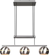 LED Hanglamp - Hangverlichting - Nitron Flatina - E14 Fitting - 3-lichts - Rechthoek - Mat Nikkel - Aluminium