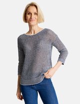 GERRY WEBER Dames Trui met 3/4-mouwen en bicolour look