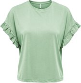 Only T-shirt Onlfree Life S/s Frill Top Jrs 15252456 Harbor Gray Dames Maat - XL