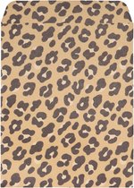 Cadeautasje - 50 stuks - Small - Klein - met leuke panter print - beige - bruin