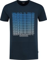 Ballin Amsterdam -  Heren Slim Fit   T-shirt  - Blauw - Maat L