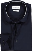 Profuomo slim fit overhemd - twill - marine blauw (contrast) - Strijkvrij - Boordmaat: 42